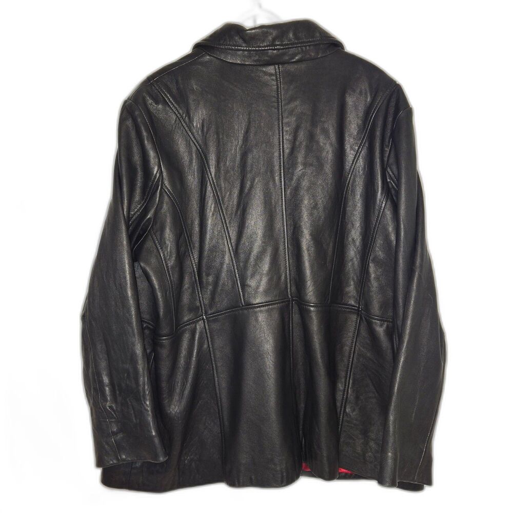 Pelle Studio Wilsons Leather Black Leather Blazer Jacket Women's 3X - Picture 2 of 8